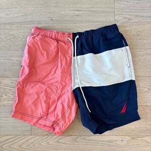 Nautica Black and Coral Swim Shorts